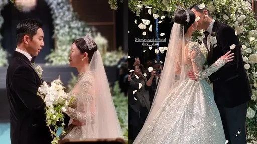 李昇基平頭新郎李多寅水鑽禮服超華麗 當700賓客面深情擁吻