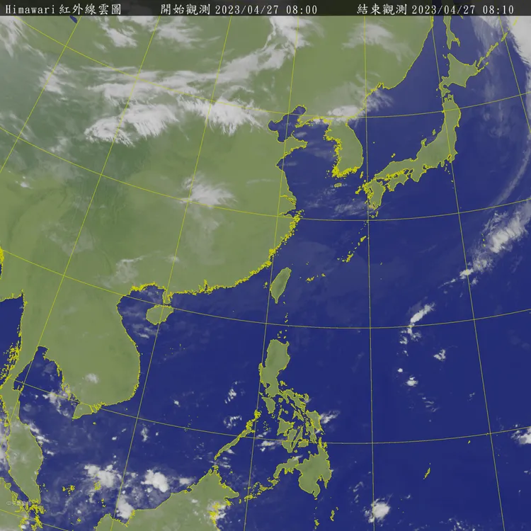 今起回溫。翻攝自氣象局