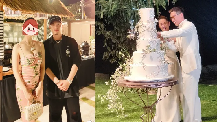 潘瑋柏（左圖）也是竇驍、何超蓮婚禮的座上賓。翻攝芒果撈小萌主微博