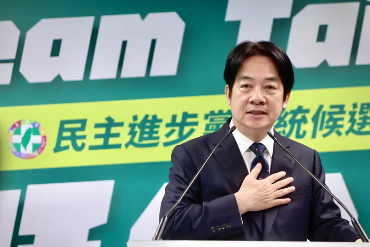 賴清德於確認
被提名後發表談話。林林攝