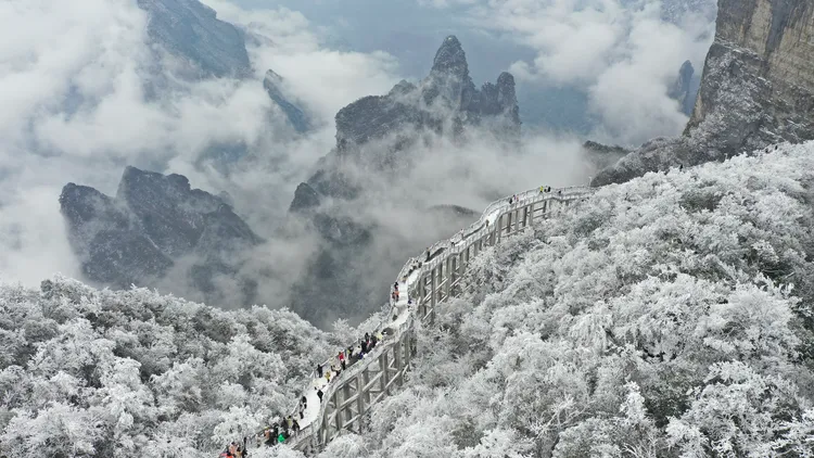 中國張家界天門山景區。新華社