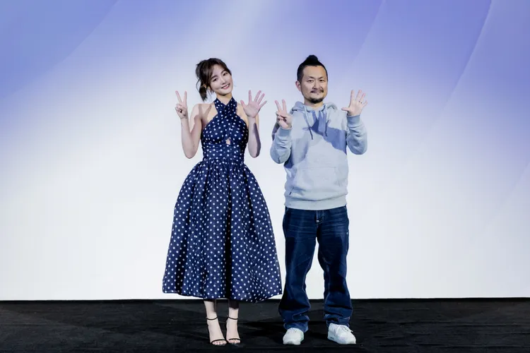 王淨（左）、九把刀開心合照。台北電影節提供