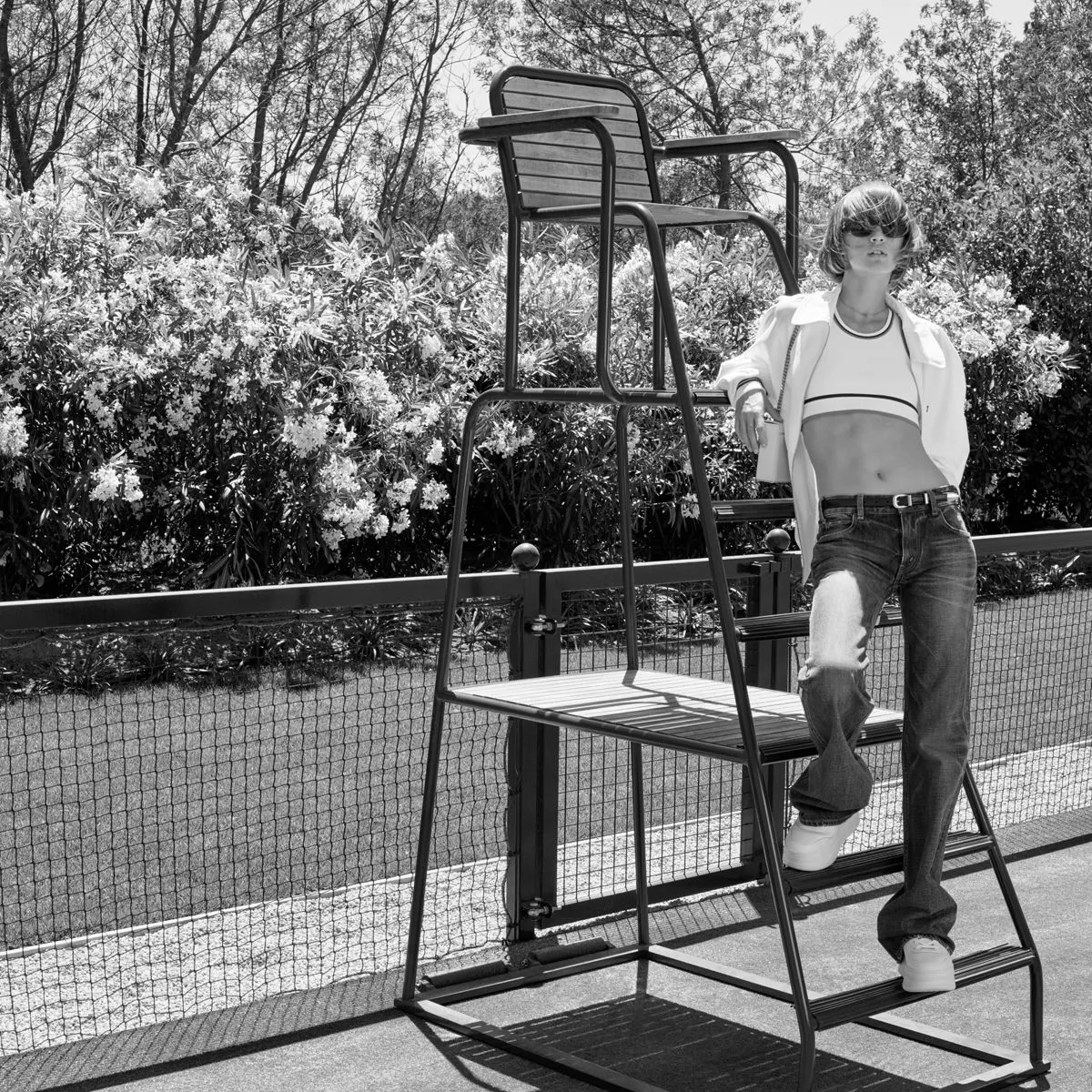 Quinn Mora演繹CELINE Tennis夏季網球膠囊系列形象大片。品牌提供