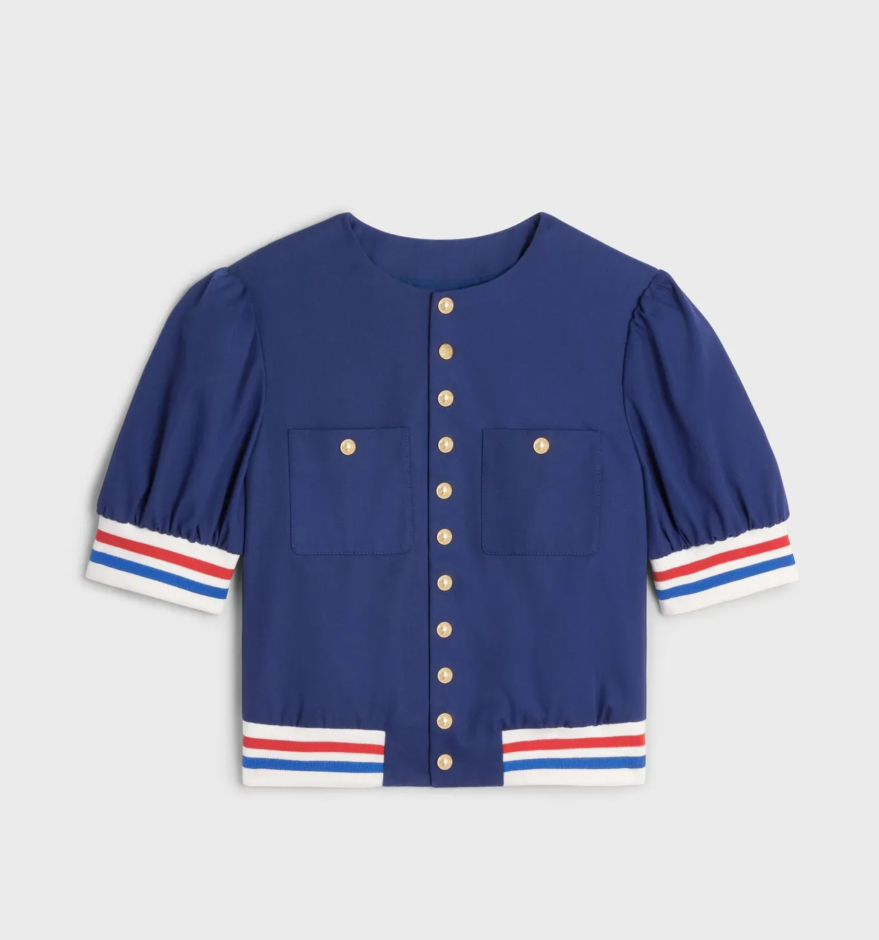 海軍藍開襟衫,7萬7000元。品牌提供