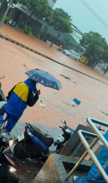 網友提醒不要硬衝。翻攝自清水小鎮臉書