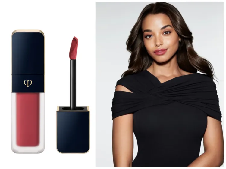 《霹靂嬌娃》的女星艾拉巴林斯卡欽點霧絨妝感的#114柔和乾燥玫瑰色。品牌提供