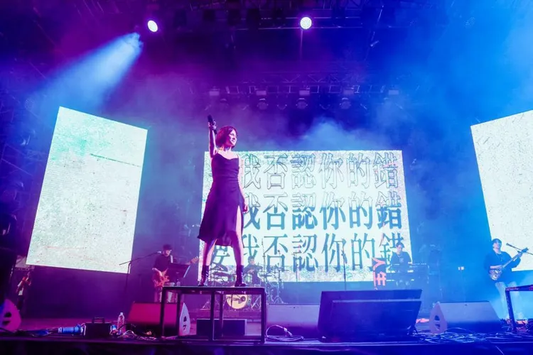 李心潔登上大港開唱舞台，魅力四射。翻攝李心潔臉書