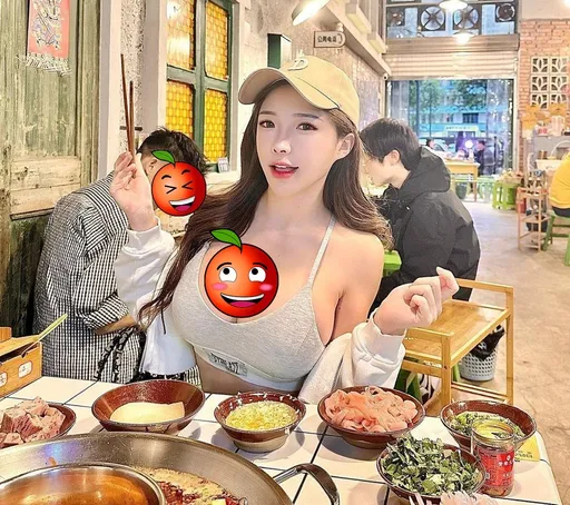 爆乳DJ嗑鍋!波濤洶湧「比火鍋更辣」 一旁男客眼神超有戲