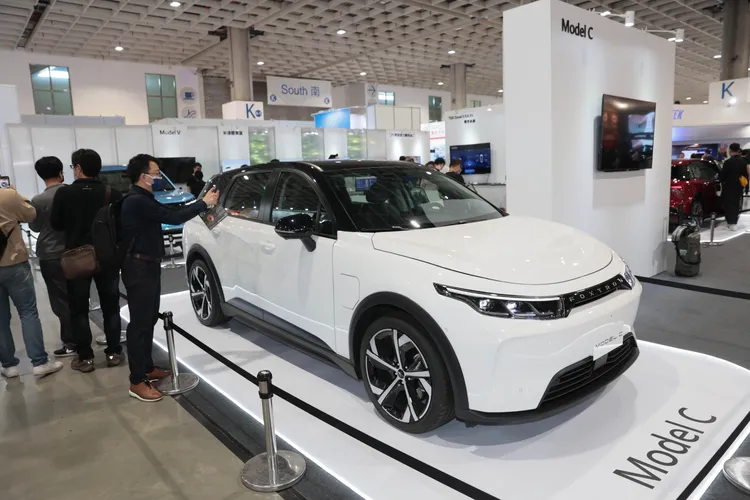 鴻海的Model C電動車。彭欣偉攝