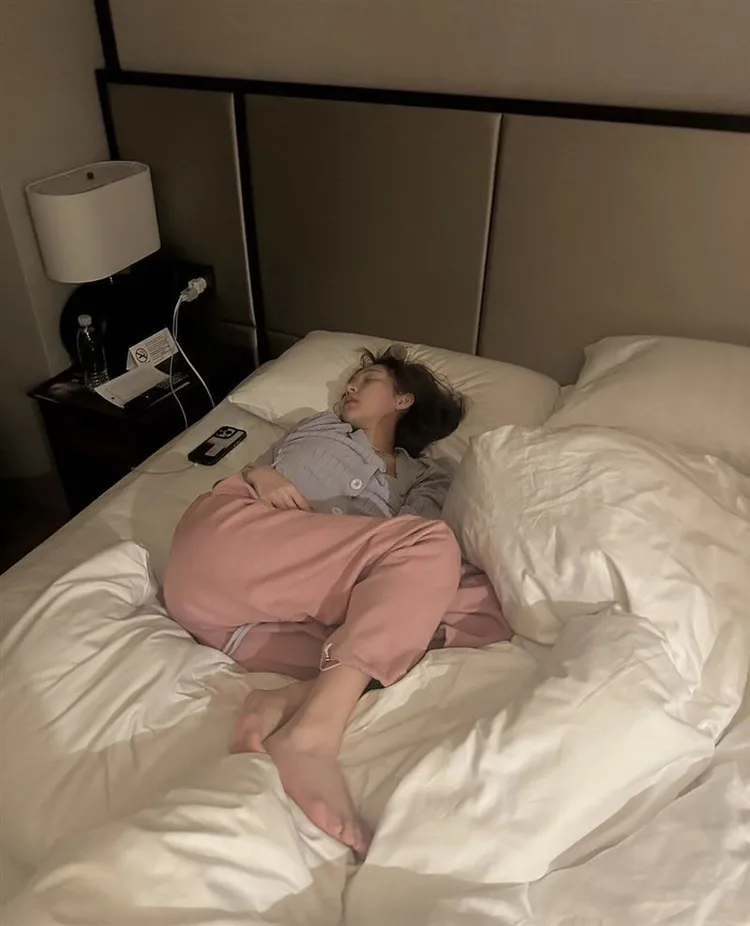 林襄睡顏曝光。取自林襄IG