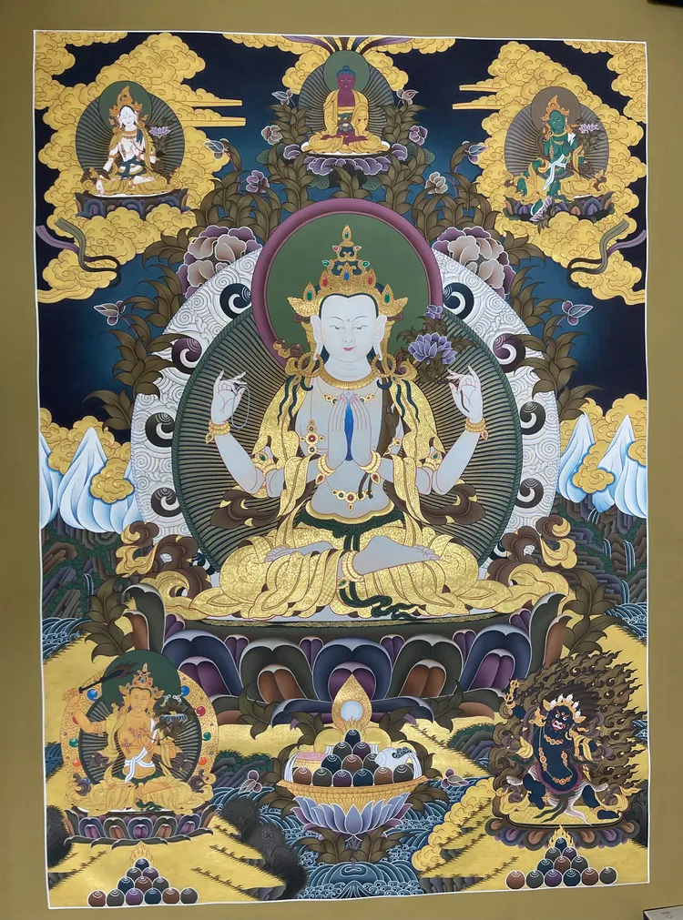 林男竊取的佛像畫。樹林警分局提供