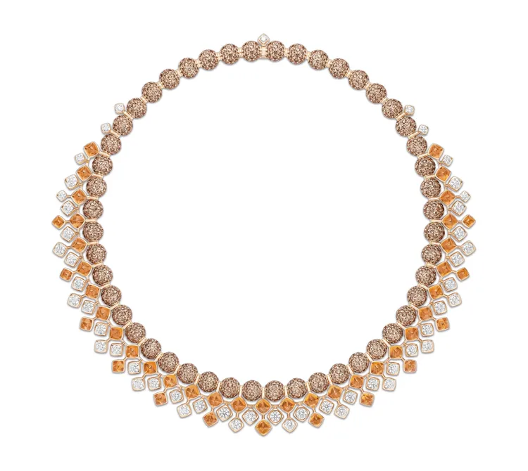 Audacious Savor玫瑰金彩色寶石鑽石項鍊，獨一無二作品，1240萬元。品牌提供