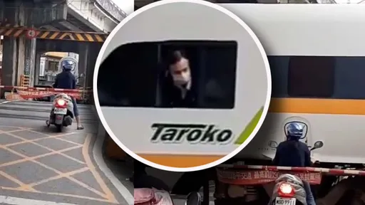 神扯影片曝光!大媽闖平交道跟太魯閣號「臉貼臉」 駕駛氣到開譙摔窗