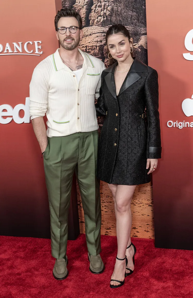 克里斯（左）與安娜日前出席新片首映。達志