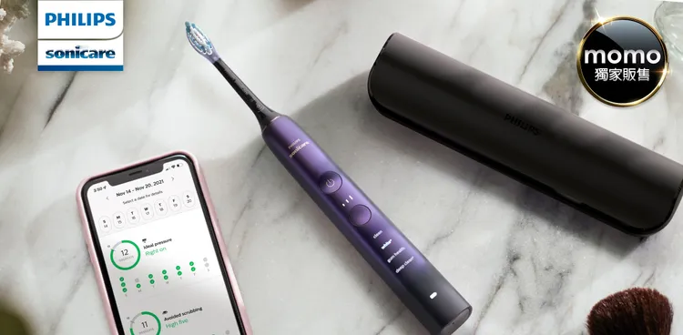 【飛利浦】亮白智能鑽石音波牙刷，momo獨家上市7倍牙菌斑清潔力，隨身智能牙醫APP，還送美白刷頭（2入）+200MO幣，原價7,290元，優惠價5,990元，現省1,300元。momo購物網提供