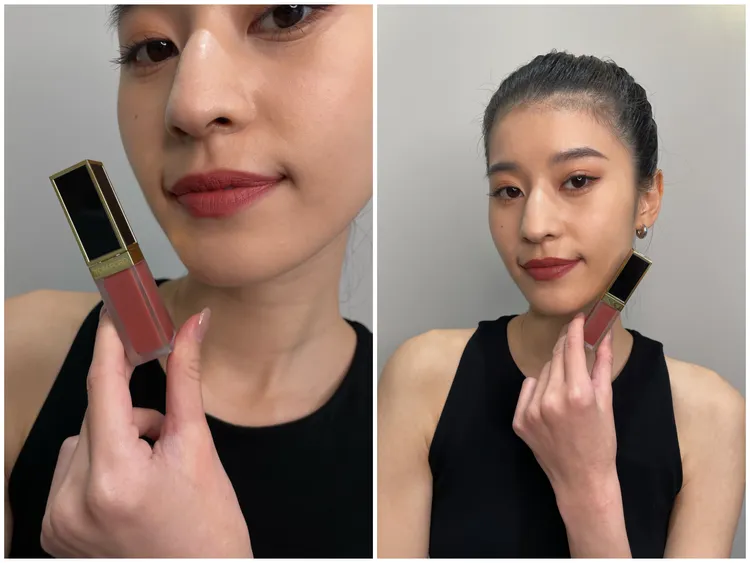 Model示範玫瑰紅棕色的#121 Lark奶茶肉桂。張家玲攝