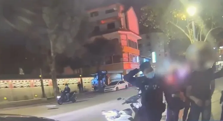 梅姓移工心虛落跑，仍被警方逮捕。翻攝畫面