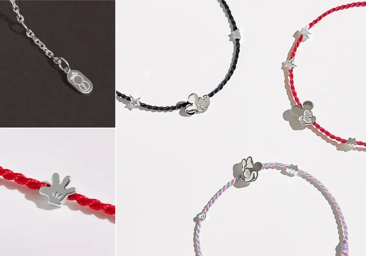 vacanza攜手迪士尼推出聯名手鍊，角色圖像皆以925純銀低敏材質製成。業者提供