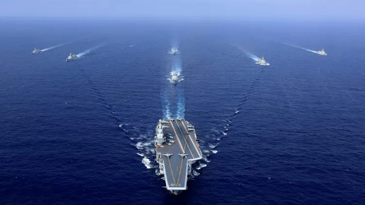 中國航空母艦遼寧號艦隊。資料照片