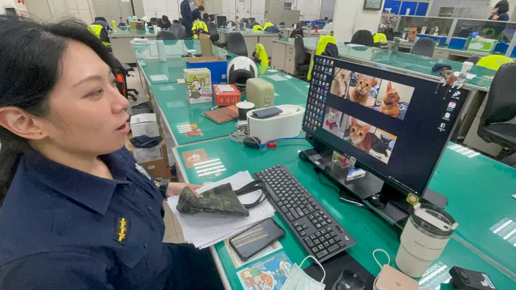 張品莉養了六隻貓，辦公室電腦螢幕桌面是愛貓的照片。張沛森攝