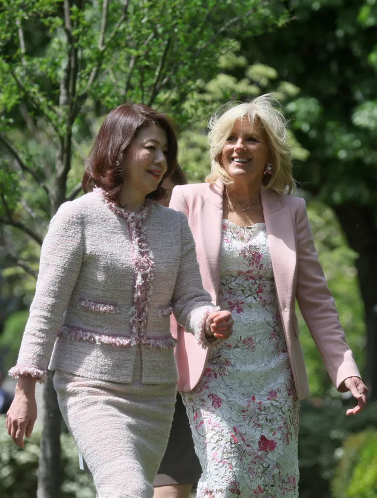 吉兒拜登接待岸田裕子。路透社