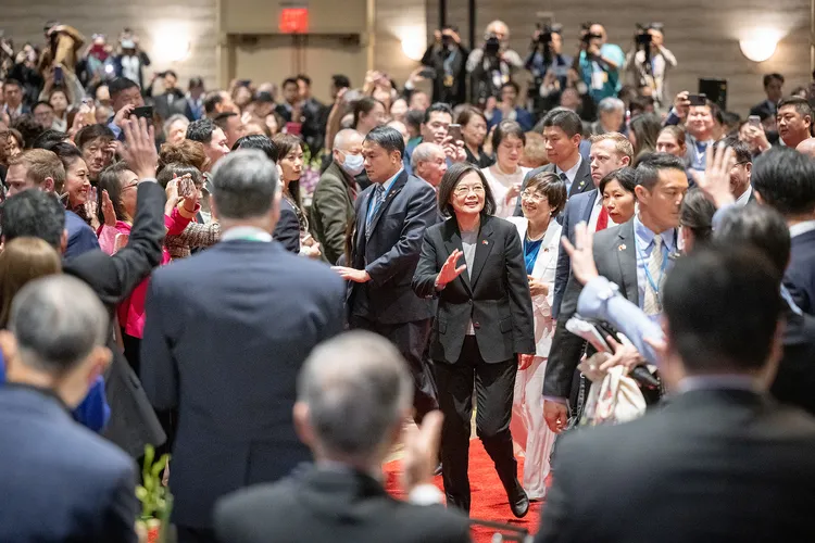 蔡英文美西時間5日晚間出席主流暨僑界人士晚宴。府提供