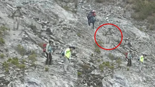 登山驚見「黑白戴缽男」！現場人傻眼：目視無此人　網放大毛骨悚然