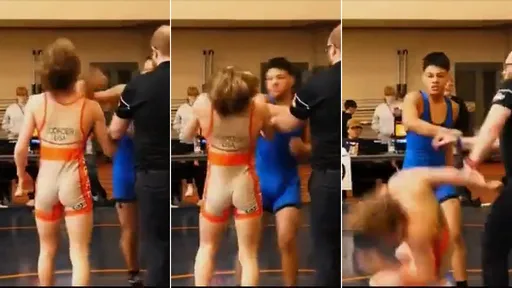 魯蛇輸不起!趁握手無恥揮拳攻擊面門 摔角贏家負傷應聲倒地