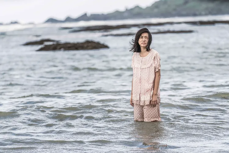 米可白戲中愛兒溺斃，錐心之痛難以承受，戲外坦言不喜歡面對生離死別。公視、禾豐製作提供