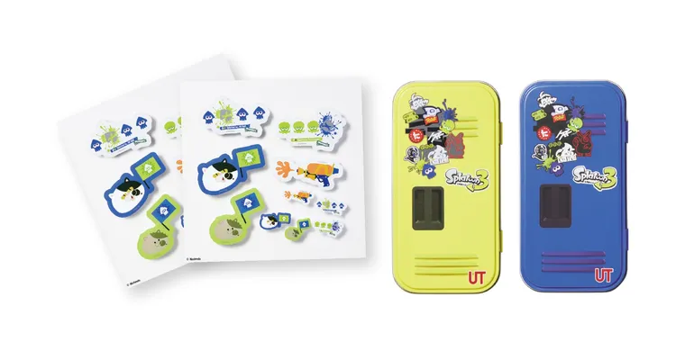 於UNIQLO實體店舖單筆消費含任2件指定Splatoon3系列商品，即贈「Splatoon3 UT貼紙+置物櫃造型鐵盒」乙份，顏色隨機，單筆消費限獲一份。業者提供