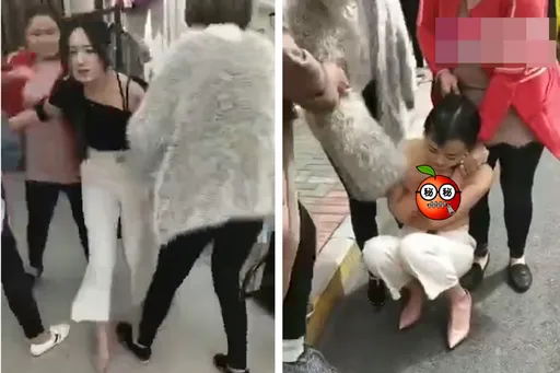 「怒撕」小三!服飾闆娘遭正宮剪髮扒衣 半裸遊街示眾畫面瘋傳
