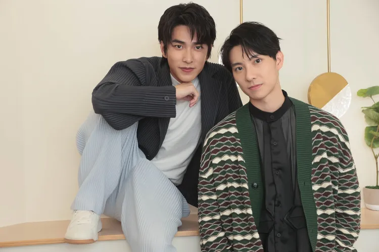 彭千祐（右）和曾敬驊一塊接受專訪。彭欣偉攝