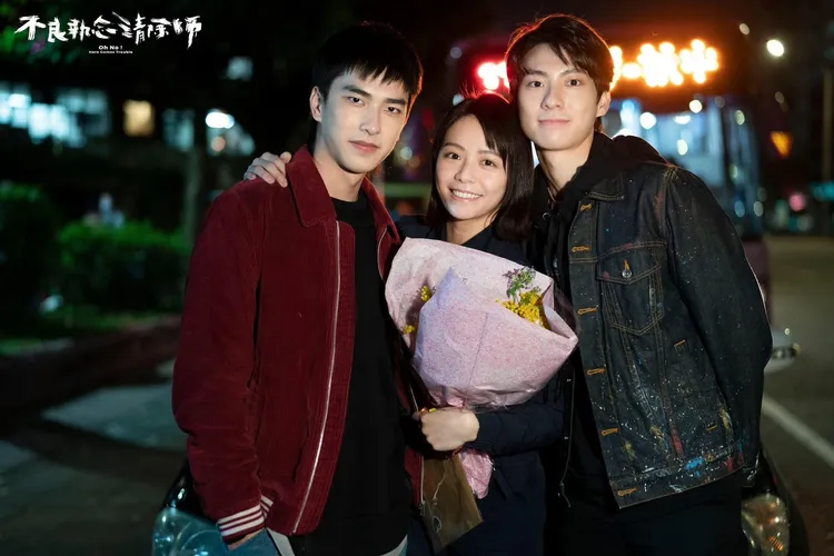 曾敬驊（左起）、宋芸樺和彭千祐組成打怪小組。愛奇藝台灣站提供