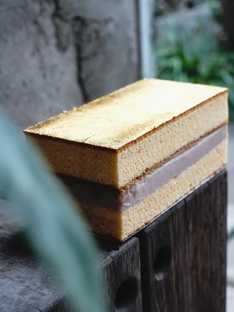 日錦製造所使用新鮮的大甲芋頭，搭配香醇濃滑的義式奶酪，打造層次豐富的「芋泥布丁蛋糕」。業者提供