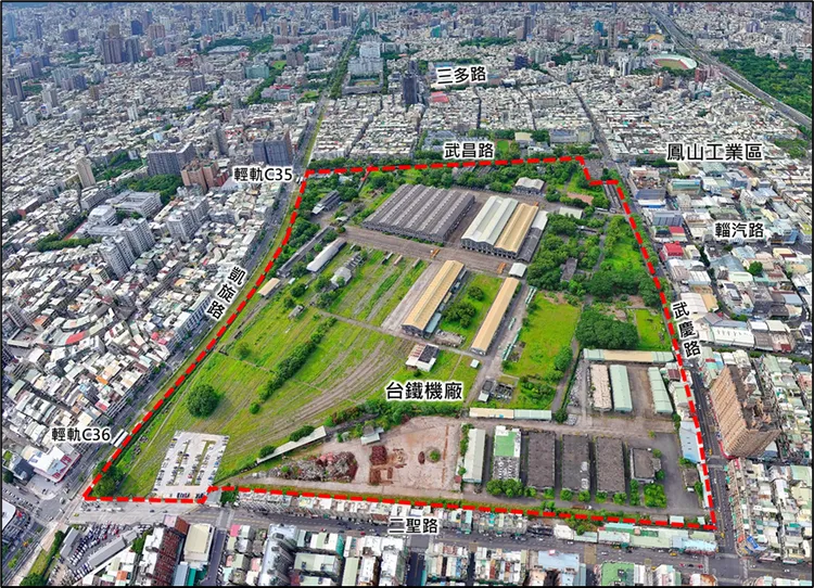 台鐵高雄機廠位置圖。資照 打狗文史再興會社提供