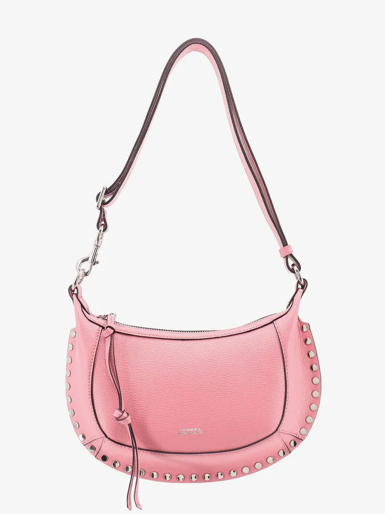 Oskan Moon糖果粉啞面粒紋皮革包，2萬6800元。品牌提供