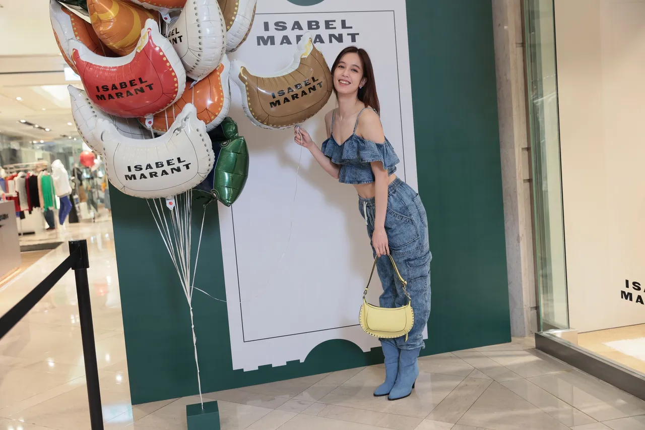 陳庭妮過生日上工為法國設計師品牌Isabel Marant台北新光三越A9形象店開幕站台，發現自己今天的樣貌很像小時候般「青春回春」。彭欣偉攝