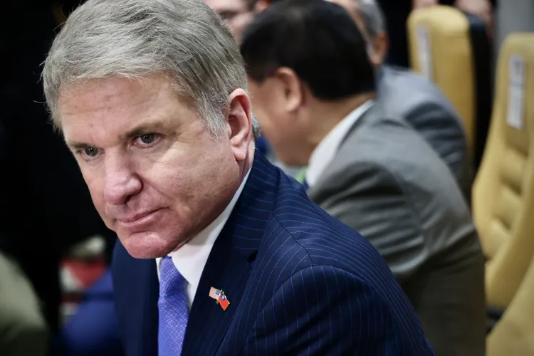 麥考爾表示這次來訪要向中共傳達一個重要訊息，就是美國支持台灣，會持續讓台灣更堅強，中國對於侵略必須慎思。林林攝