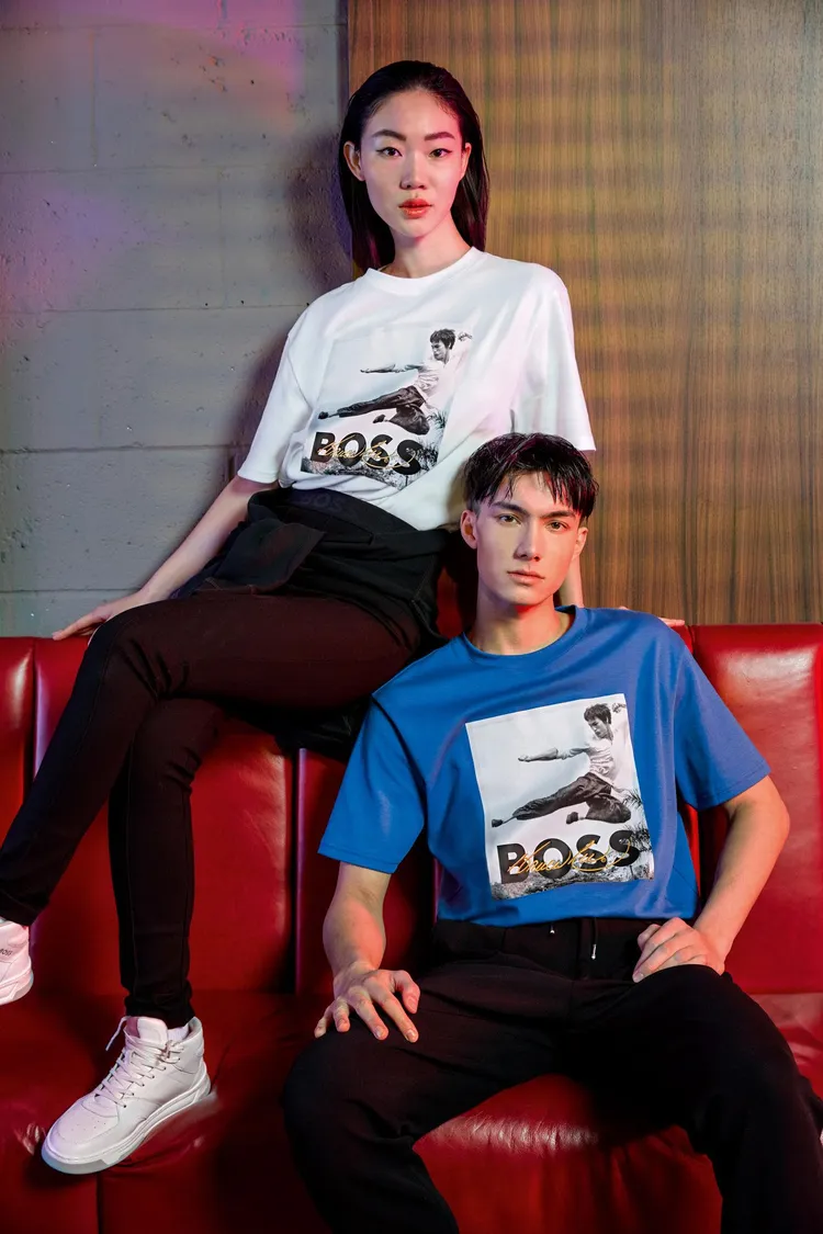 BOSS x Bruce Lee系列以李小龍標誌性武打動作圖像為設計。品牌提供