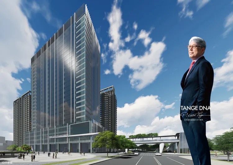 「都廳大院」緊鄰日本建築師丹下憲孝規劃設計的新北第二行政中心(示意圖)。業者提供