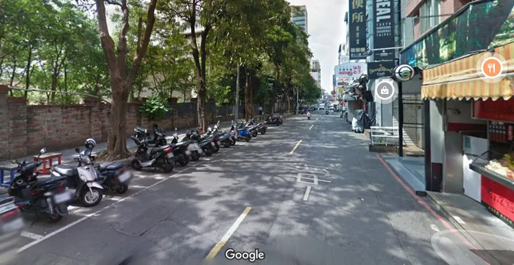 一中街的機車停車格。取自GOOGLE MAP