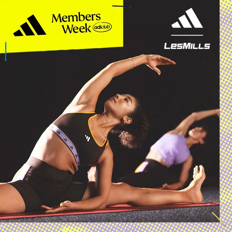 adidas會員限定周規劃adidas x萊美Les Mills打造女性專屬運動派對，推出身心平衡課程「BodyBalance」、流行舞蹈課程「Sh’Bam」。品牌提供