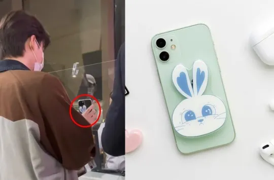 李鍾碩（左圖）手機支架，也是IU的周邊商品。翻攝論壇、IU官方網站