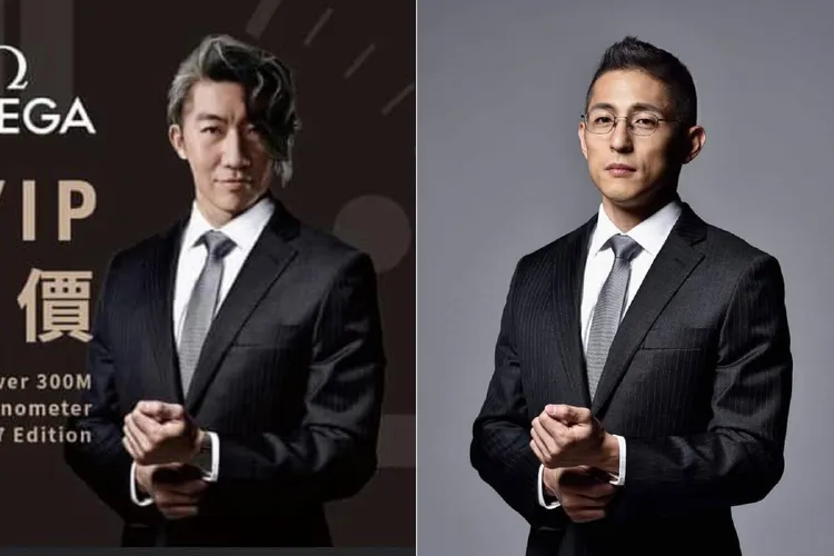 陳沂貼出吳怡農去年底獲民進黨立委補選提名時，民進黨臉書發佈的照片(右圖)，指史書華團購名錶的人物照(左圖)，就是拿吳怡農照片P圖。翻攝自陳沂臉書