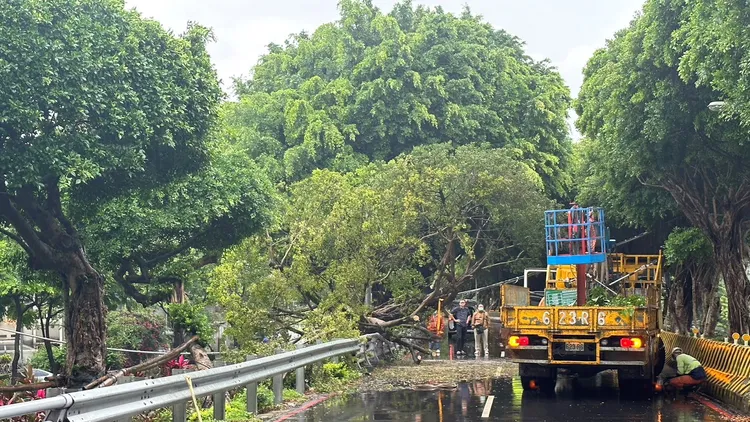 永和區公所人員到場清理。永和警分局提供