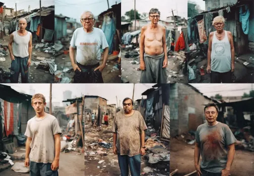 藝術家用AI把全球7大富豪變窮人 網友大讚「滿足仇富心態」