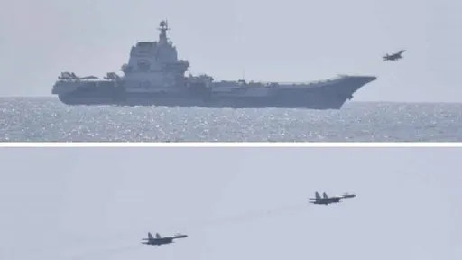 中共圍台軍演結束？台海周邊仍有8艘共艦　山東號載殲15入我空域路徑曝