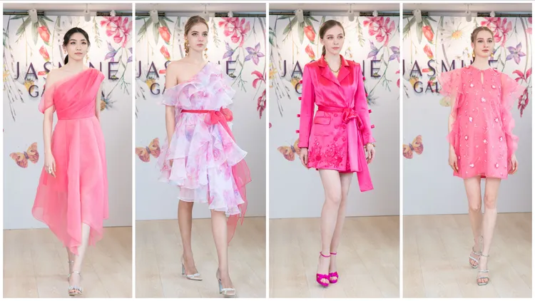 JASMINE GALLERIA異想花園系列中粉色系禮服呈現出滿滿春日浪漫。品牌提供