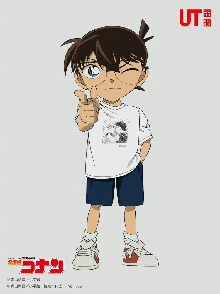 柯南穿上柯南與小哀圖案的UT，引起部分網友不滿。翻攝UNIQLO