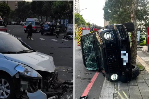這下賠慘!新北女撞翻賓士G63千萬休旅 網驚呼:好貴的車禍